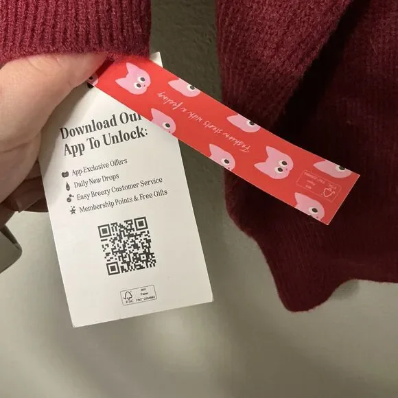 Cider Burgundy Wrap Crop Sweater NWT Size Large Ribbed Knit - Picture 5 of 10